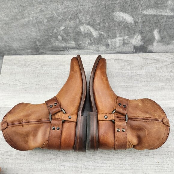 Frye Brown Women Size 6.5B Leather Ankle Boots Classic Design with Buckle Detail - Picture 6 of 13